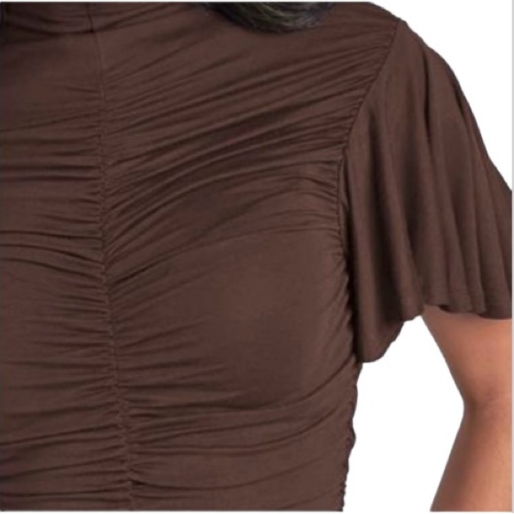 NWOT Venus Ruched Mock Neck Bodycon Dress - Picture 5 of 10